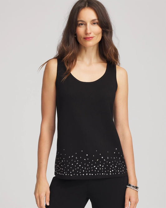 Chico's Women | Travelers™ Embellished Scoopneck Tank TRAVELERS BLACK