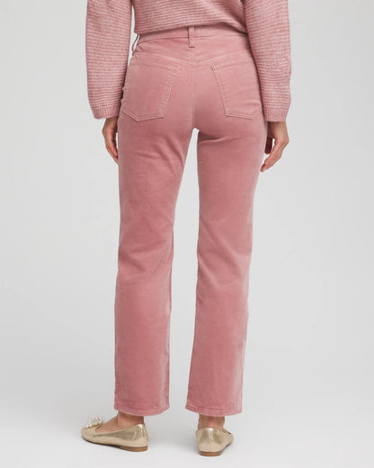 Chico's Women | Velveteen Pull-On Flared Jeans DUSTY ROSE