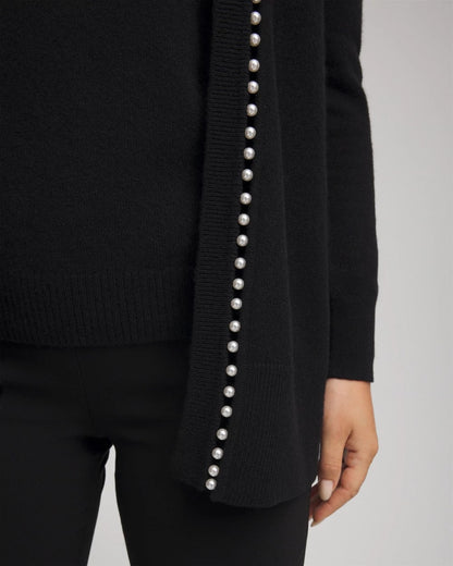 Chico's Women | Cashmere Pearl-Trim Cardigan BLACK