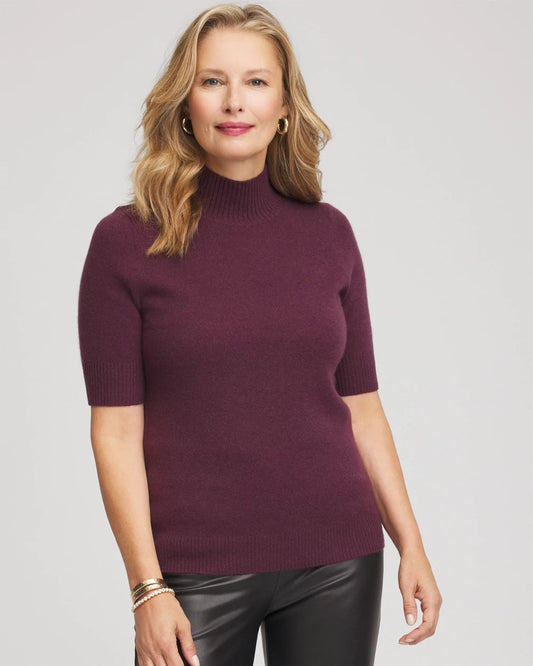 Chico's Women | Cashmere Elbow-Sleeve Sweater WINE