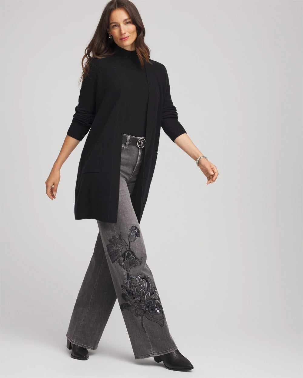 Chico's Women | Cashmere Duster Cardigan BLACK