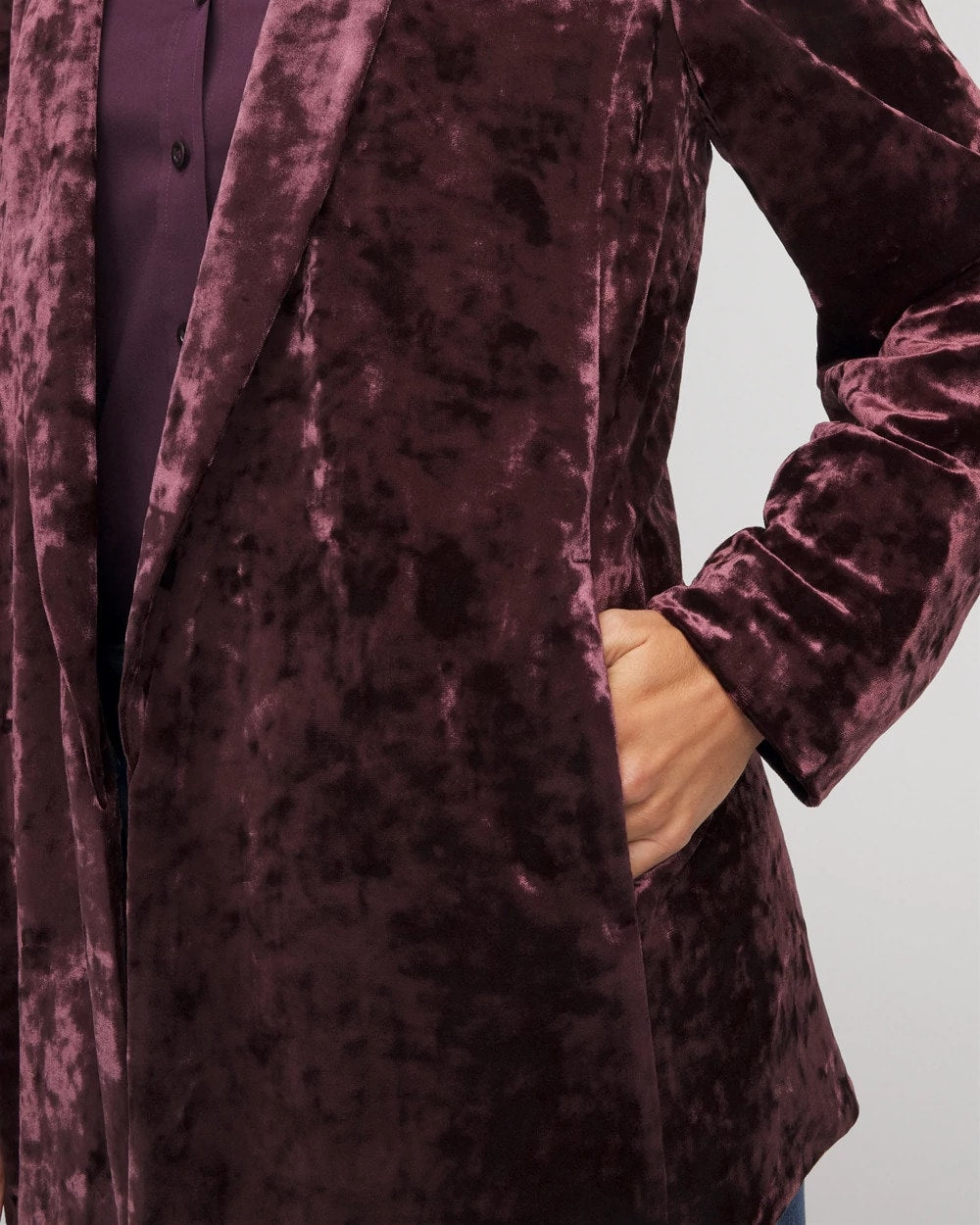 Chico's Women | Crushed Velvet Blazer NIGHT BLOOM