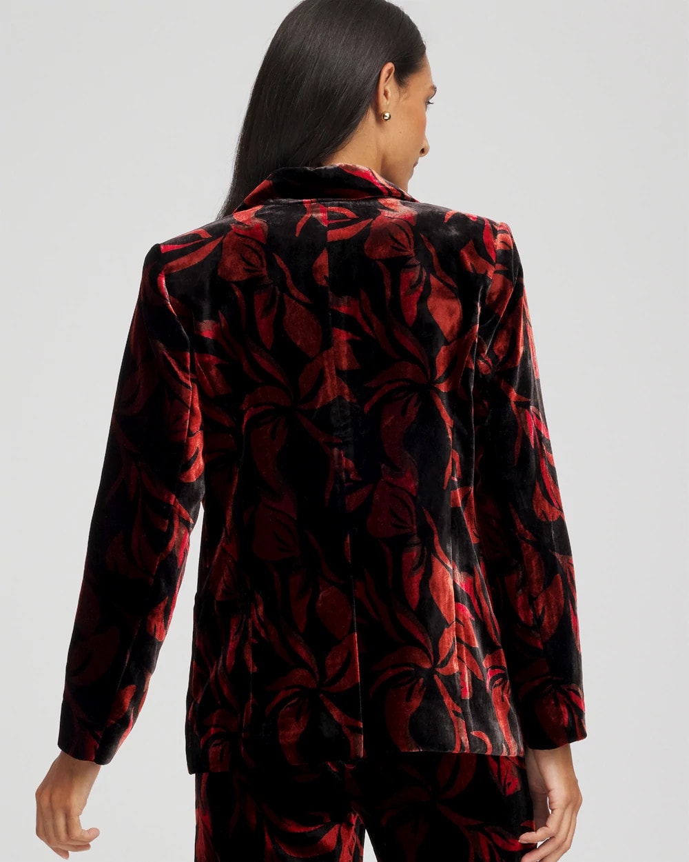 Chico's Women | Velvet Printed Blazer BLACK