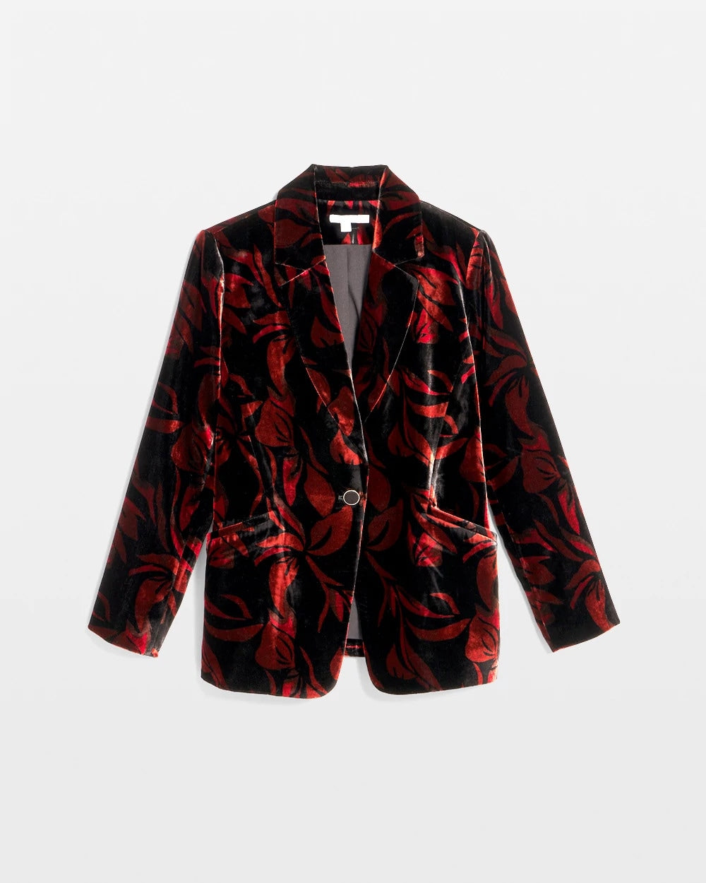Chico's Women | Velvet Printed Blazer BLACK