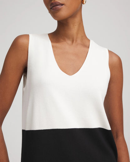 Chico's Women | Colorblock V-neck Sweater Tank ECRU