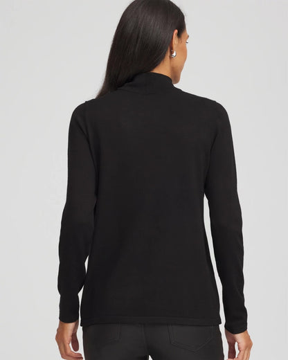 Chico's Women | Ella Embellished Mockneck Sweater BLACK