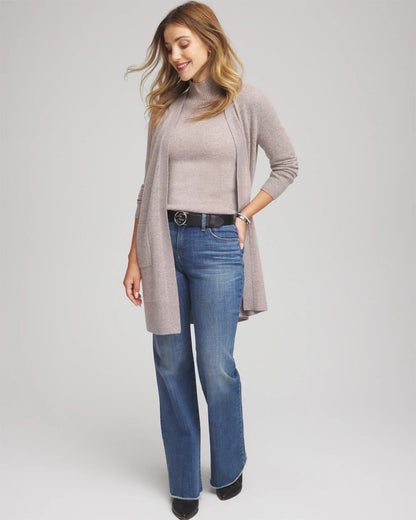 Chico's Women | Cashmere Elbow-Sleeve Sweater TAUPE HEATHER