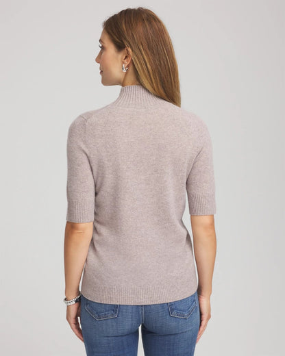 Chico's Women | Cashmere Elbow-Sleeve Sweater TAUPE HEATHER