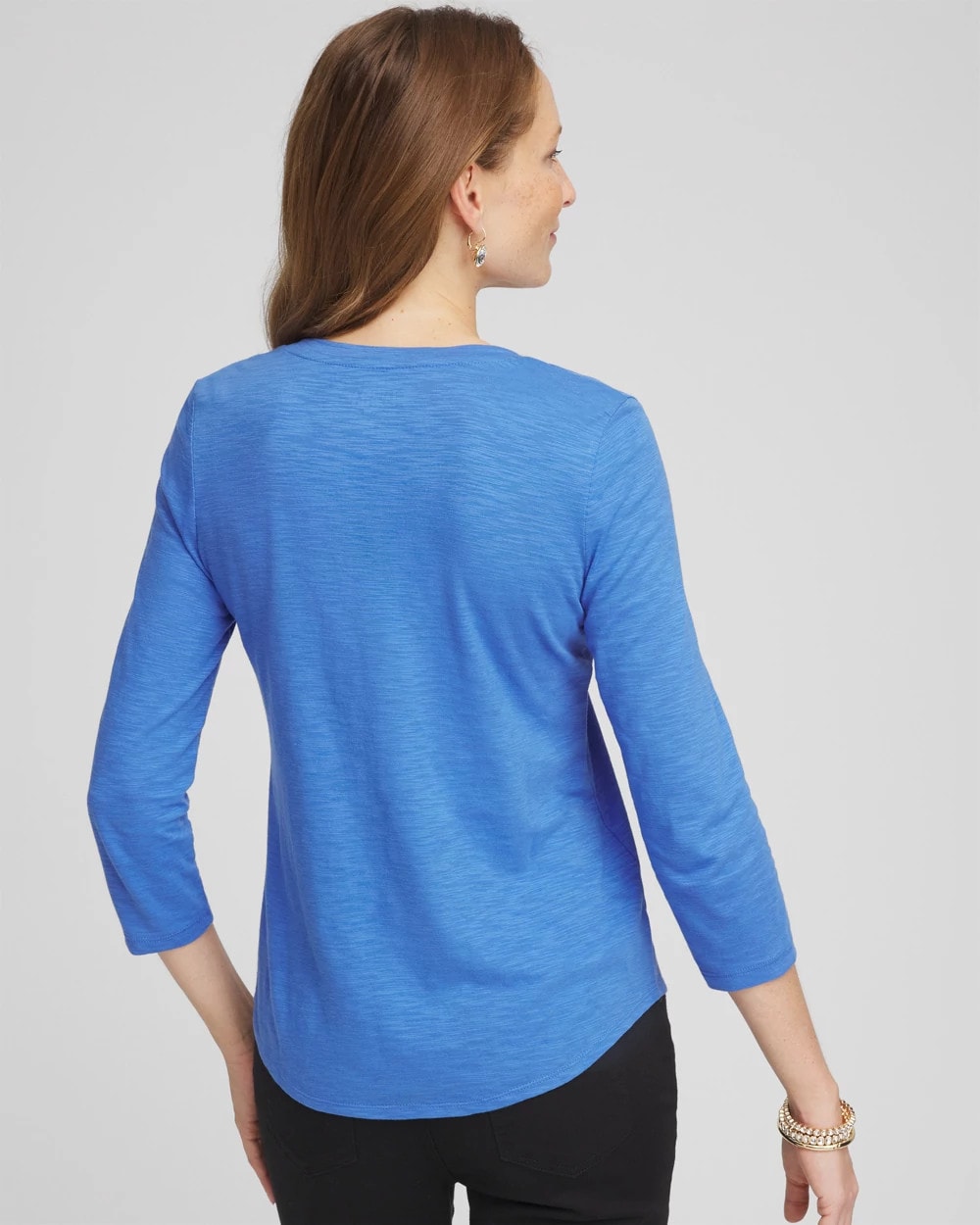 Chico's Women | Slub 3/4 Sleeve Tee BLUE PEARL