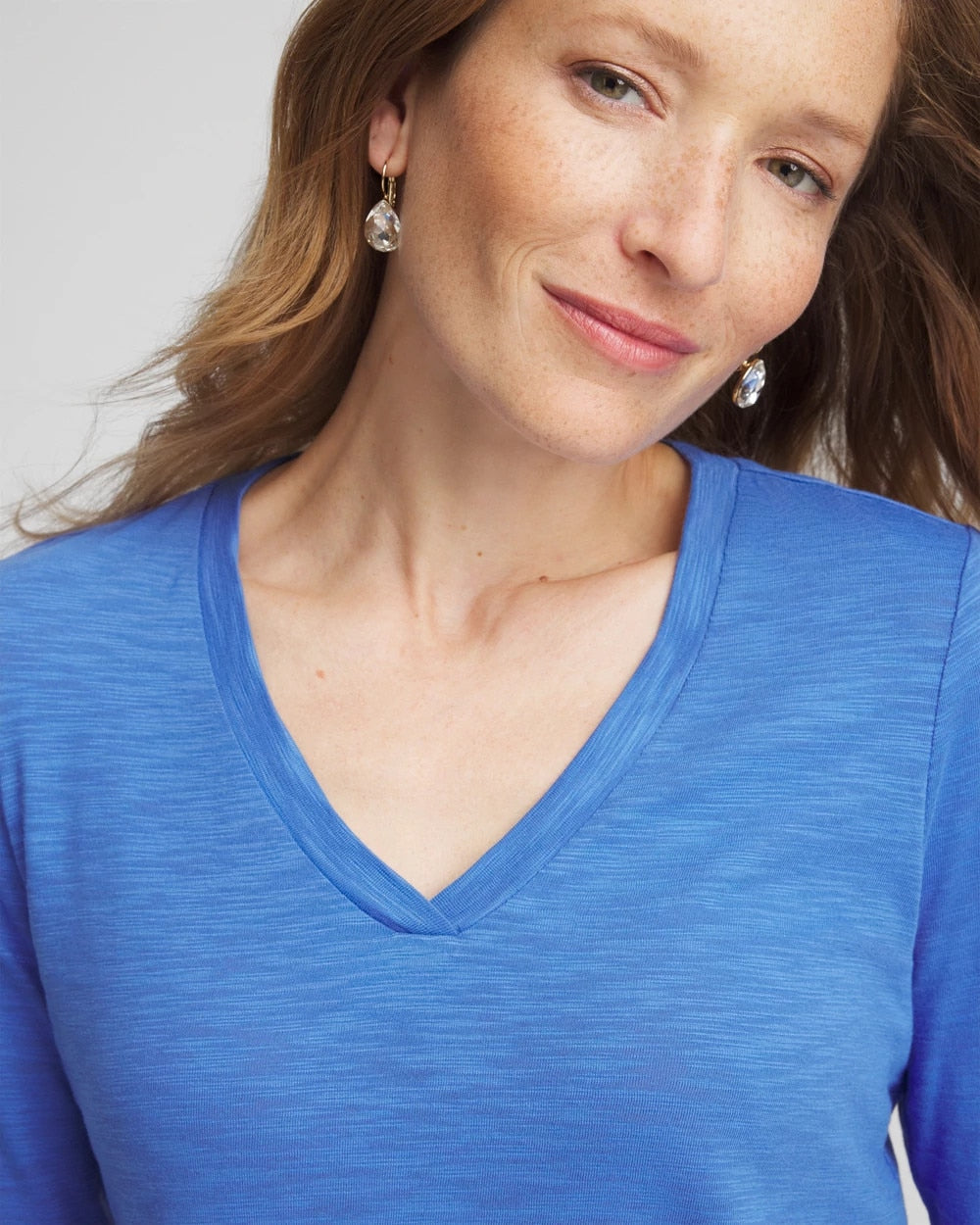 Chico's Women | Slub 3/4 Sleeve Tee BLUE PEARL