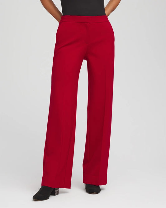 Chico's Women | Emme Wide-Leg Trouser Ponte Pants CARMINE RED