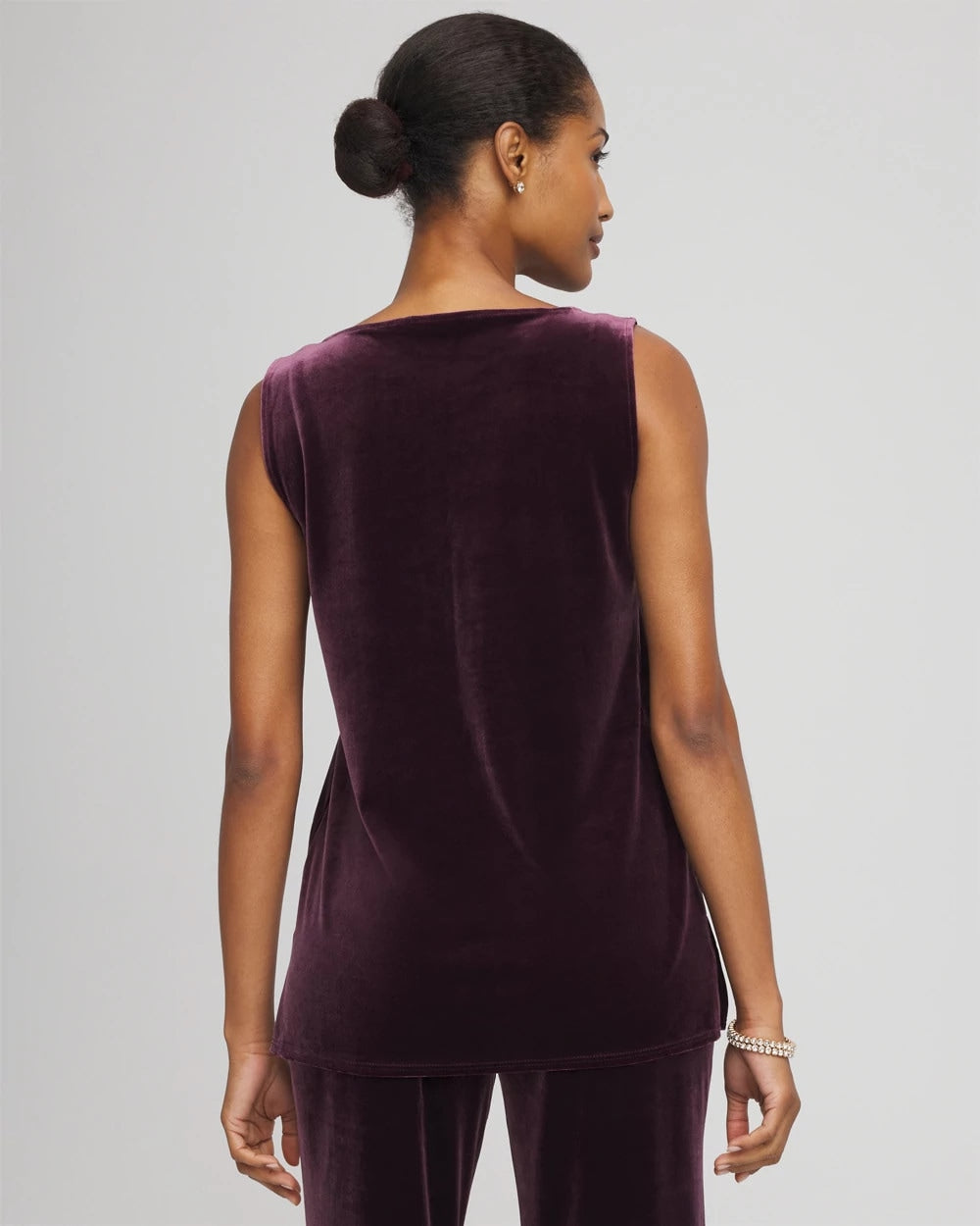 Chico's Women | Travelers™ Velvet Side-Slit Tank NIGHT BLOOM