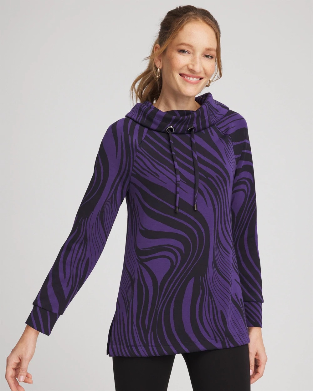 Chico's Women | Zenergy® Soft Zebra Tunic PURPLE ELIXIR