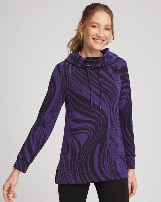 Chico's Women | Zenergy® Soft Zebra Tunic PURPLE ELIXIR