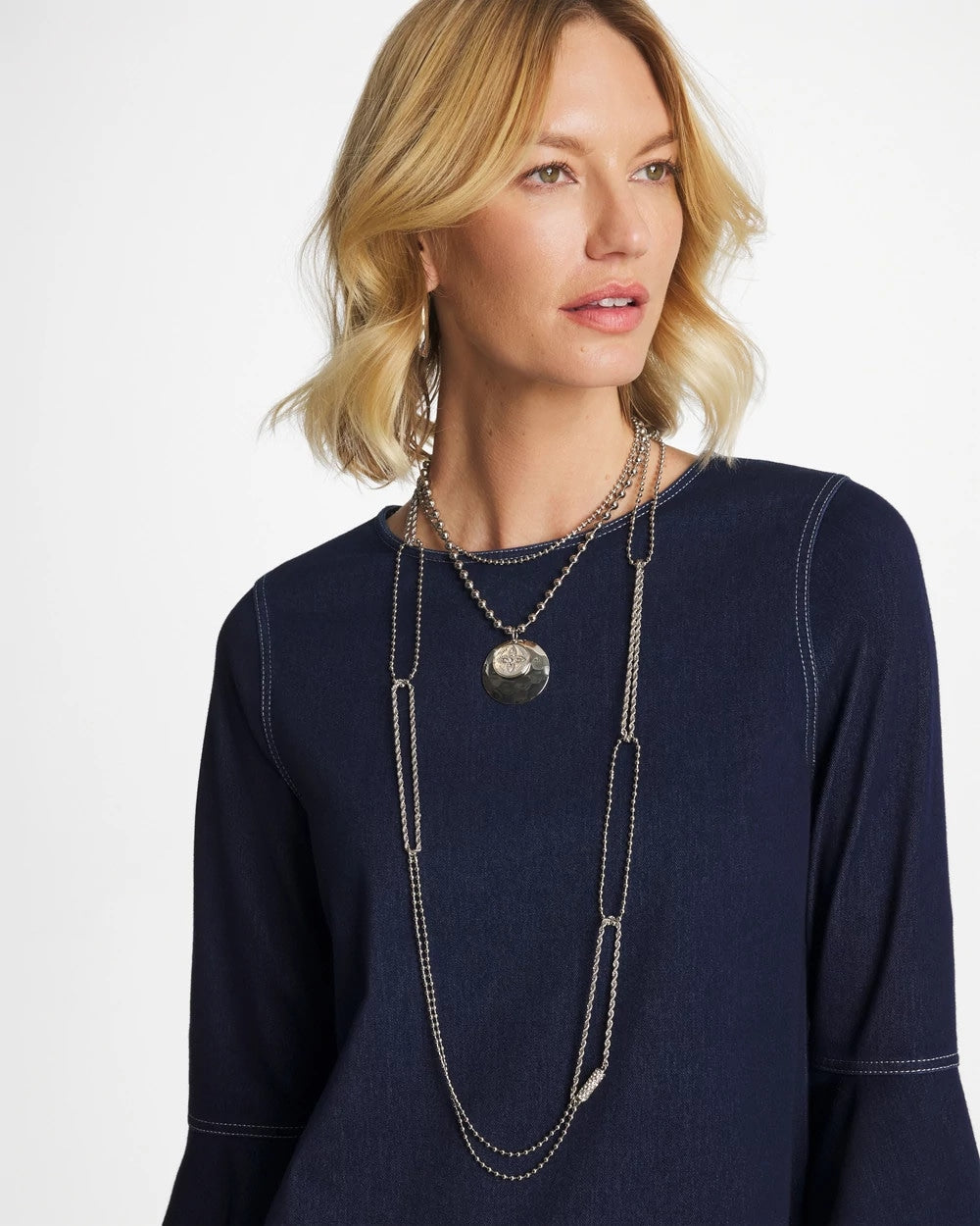 Chico's Women | Short Silver Ball Chain Pendant SILVER