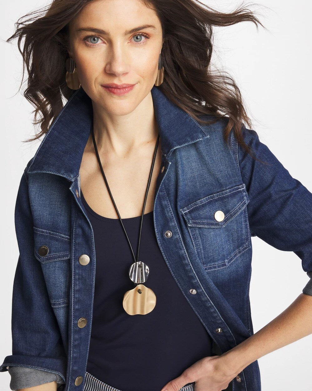 Chico's Women | Crinkle Mixed Metal Pendant MIXED METALS