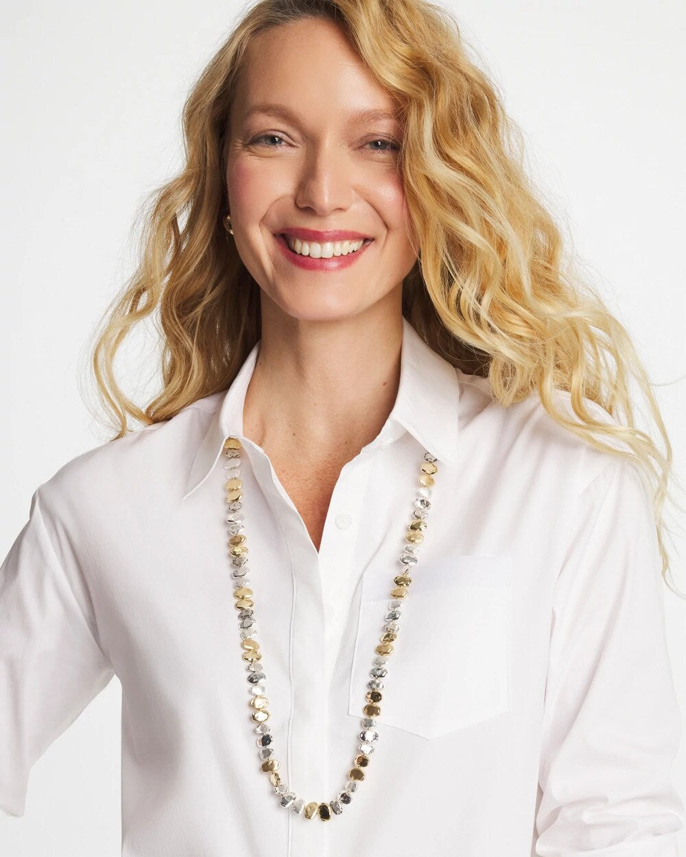 Chico's Women | Mixed Metal Long Single Strand Necklace MIXED METALS
