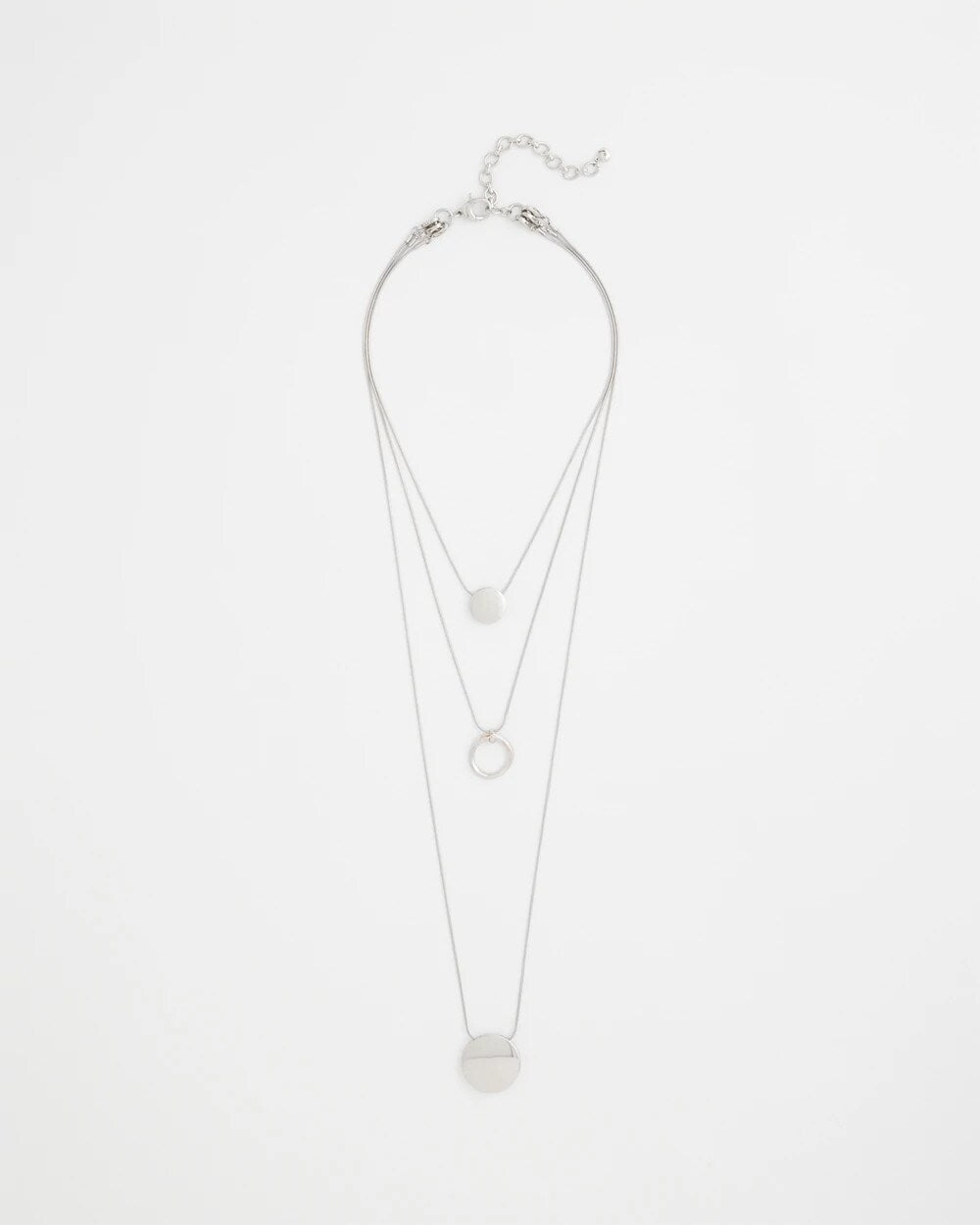 Chico's Women | Silver Triple Pendant Necklace SILVER