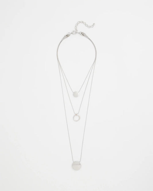 Chico's Women | Silver Triple Pendant Necklace SILVER