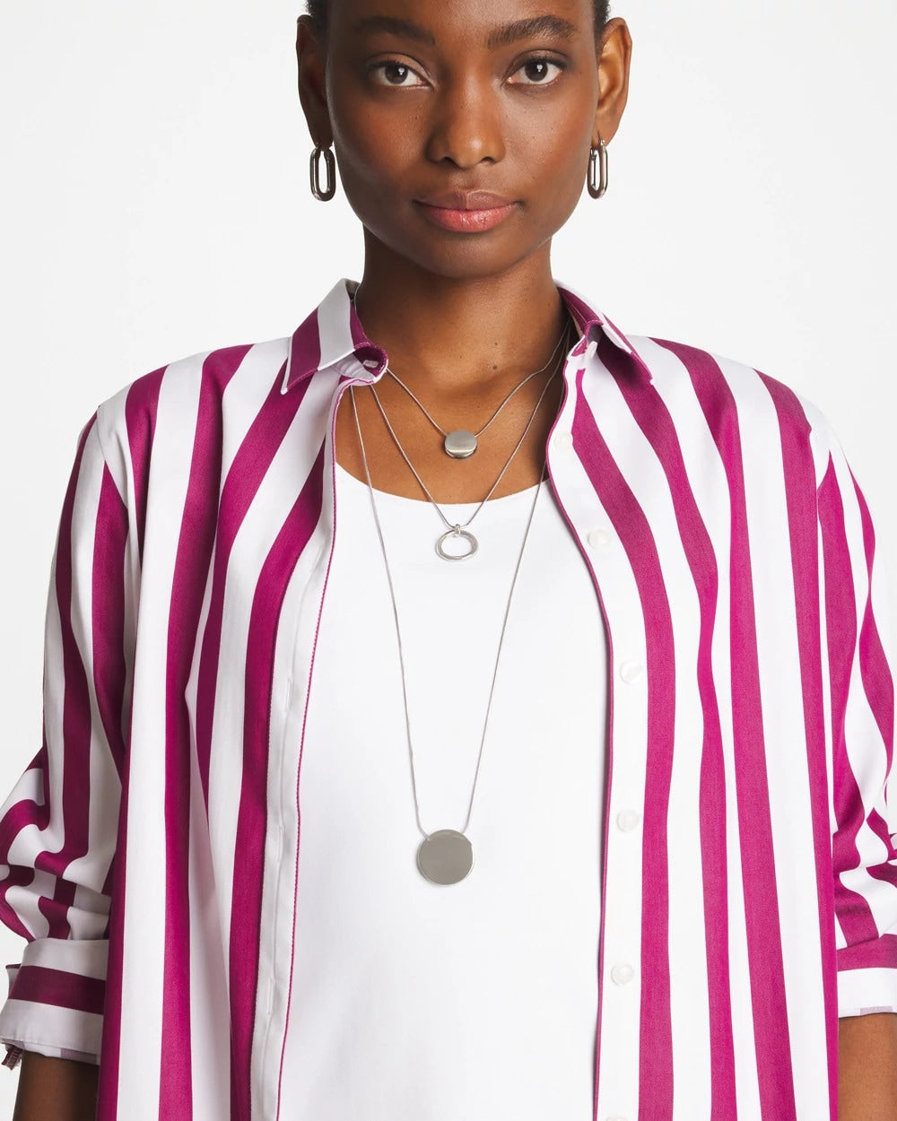 Chico's Women | Silver Triple Pendant Necklace SILVER