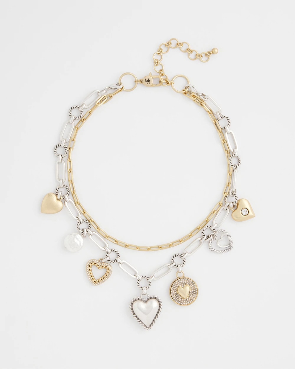 Chico's Women | Mixed Metal Heart Charm Necklace MIXED METALS