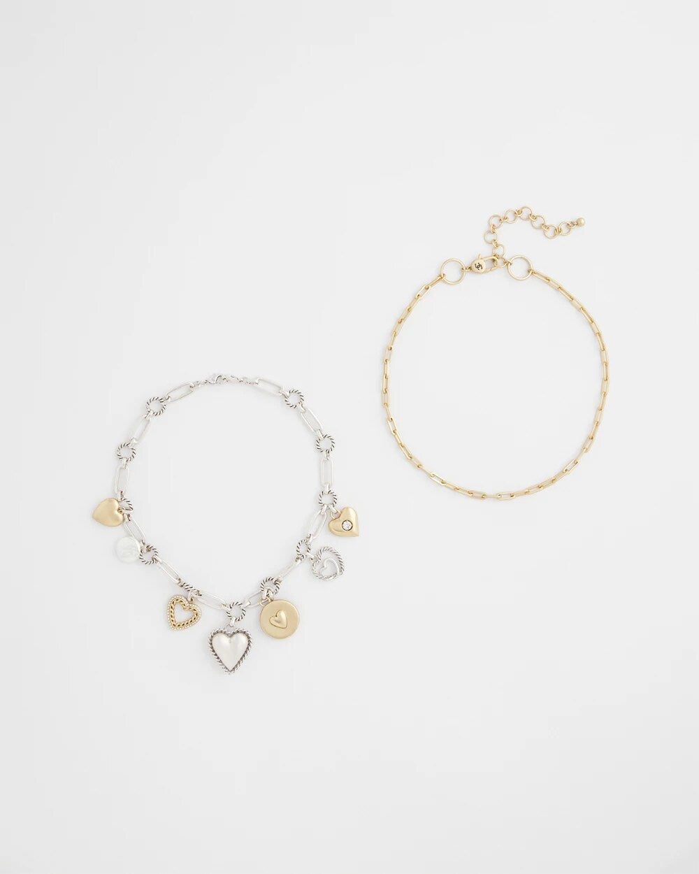 Chico's Women | Mixed Metal Heart Charm Necklace MIXED METALS