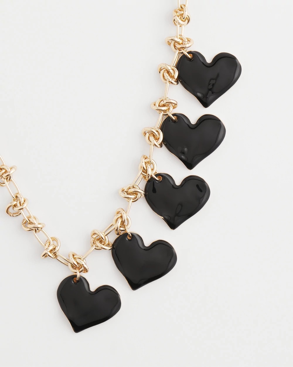 Chico's Women | Black Heart Drop Off Necklace BLACK