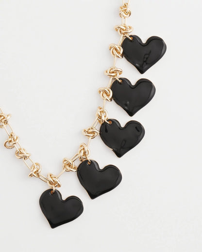 Chico's Women | Black Heart Drop Off Necklace BLACK
