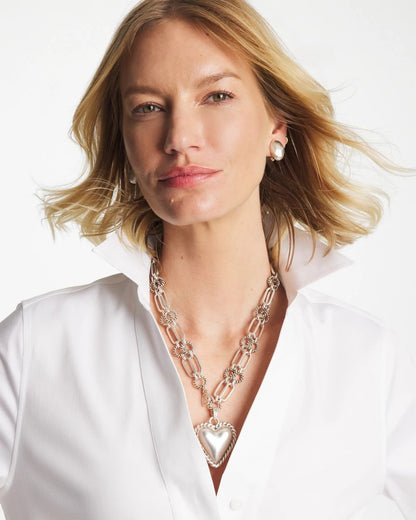 Chico's Women | Heart Twice As Nice Pendant Necklace SILVER