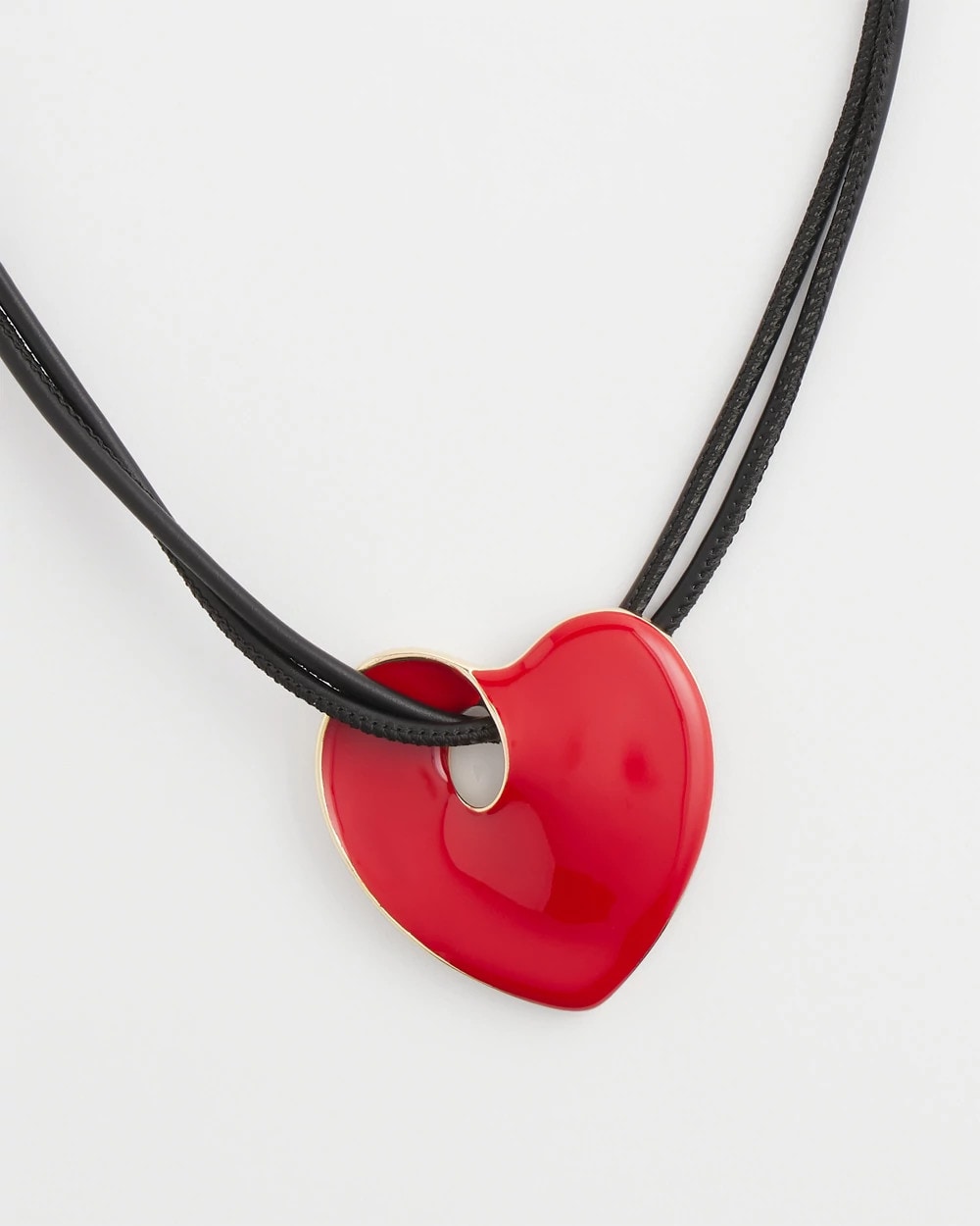 Chico's Women | Red Enamel Heart Pendant Necklace RED