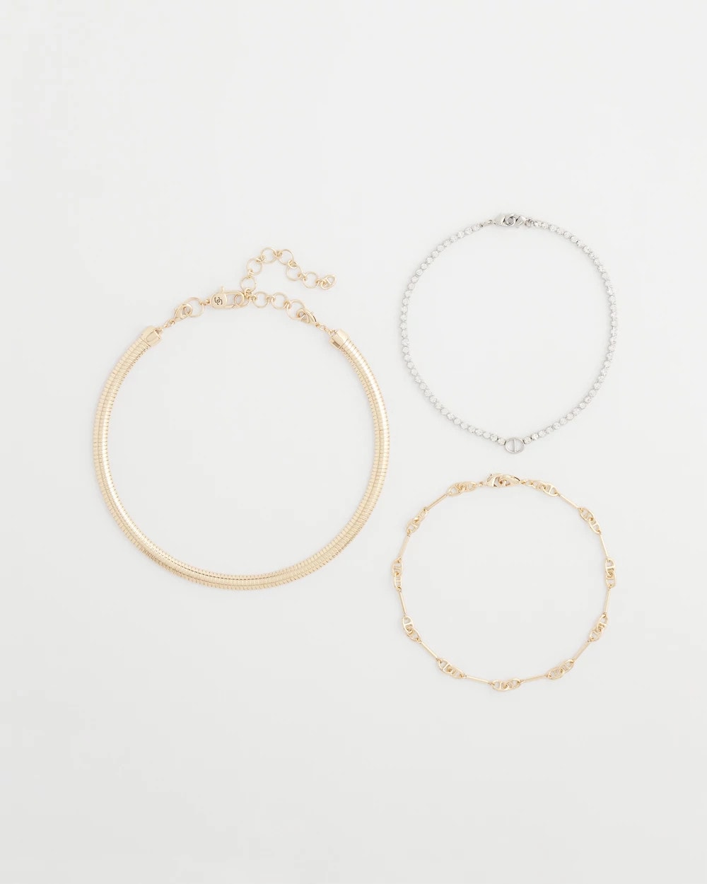 Chico's Women | Mixed Metal Link Triple-Strand Necklace MIXED METALS