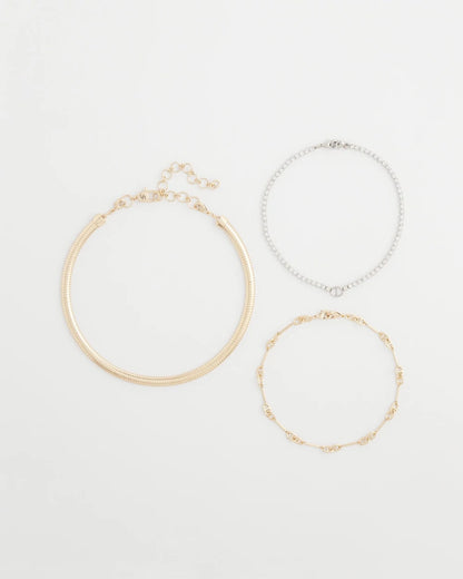 Chico's Women | Mixed Metal Link Triple-Strand Necklace MIXED METALS