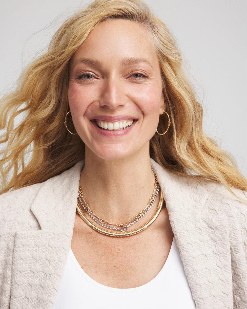 Chico's Women | Mixed Metal Link Triple-Strand Necklace MIXED METALS