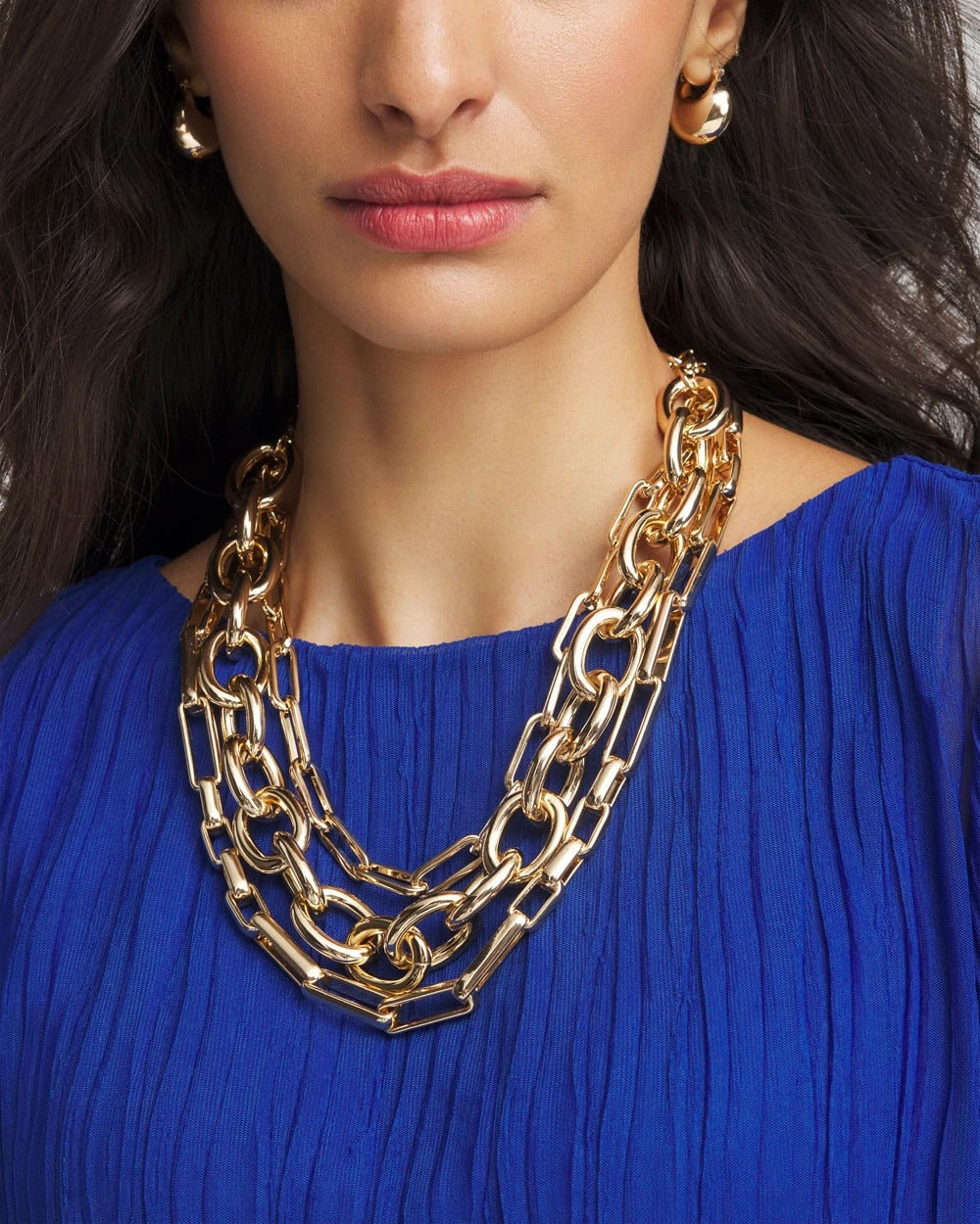 Chico's Women | Convertible Three-Strand Chain Necklace GOLD