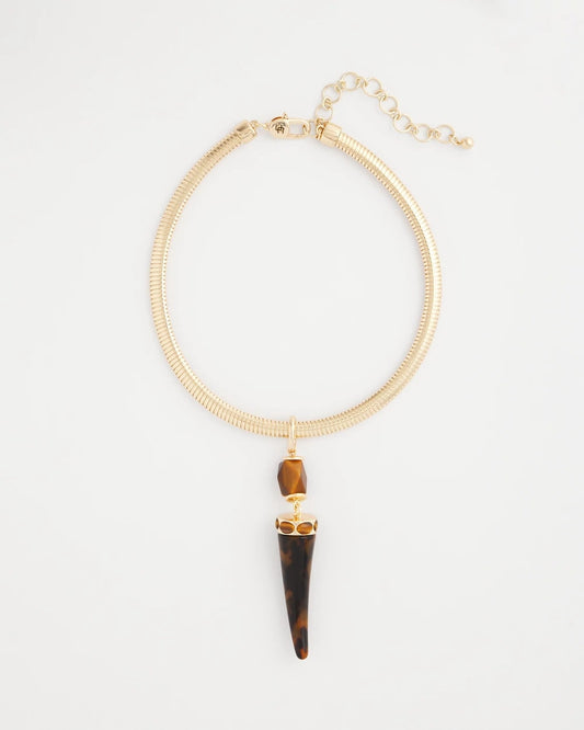 Chico's Women | Tortoise Pendant Collar Necklace GOLD