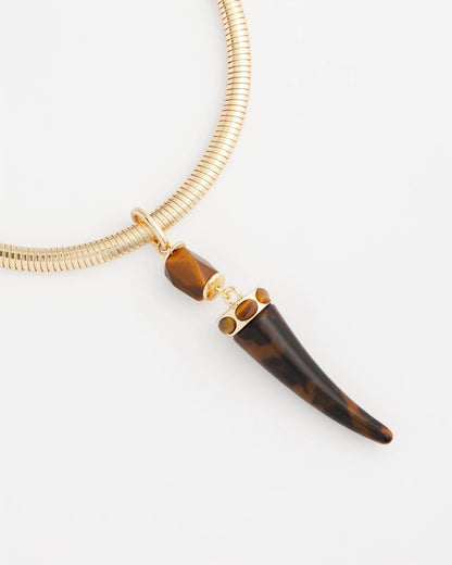 Chico's Women | Tortoise Pendant Collar Necklace GOLD