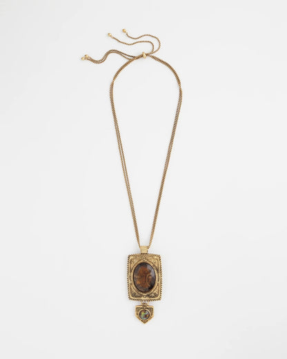 Chico's Women | Adjustable Medallion Gem Pendant GOLD