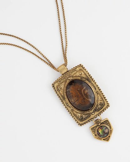 Chico's Women | Adjustable Medallion Gem Pendant GOLD