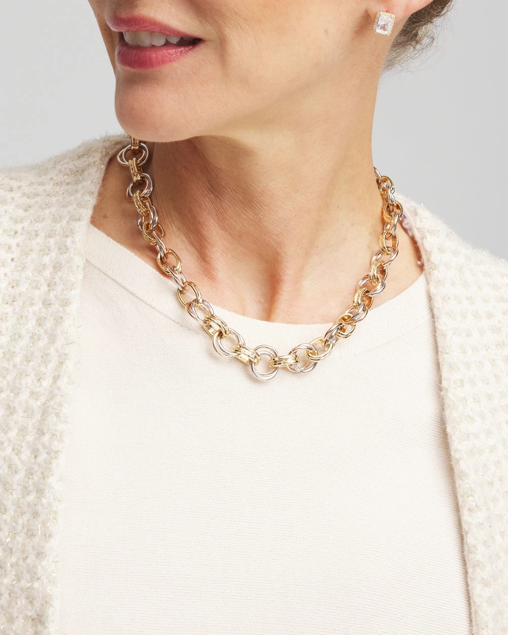 Chico's Women | Convertible Tri-Tone Short Necklace MIXED METALS