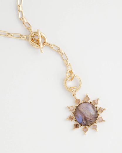 Chico's Women | Purple Resin Sun Pendant Necklace PURPLE