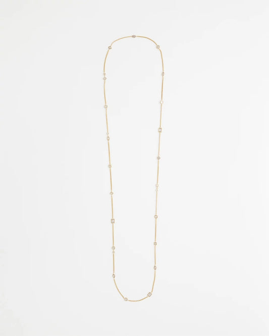 Chico's Women | Fine Crystal Long Chain Necklace GOLD