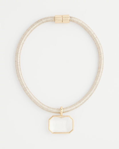Chico's Women | Goldtone Glass Gem Pendant Cord Necklace GOLD