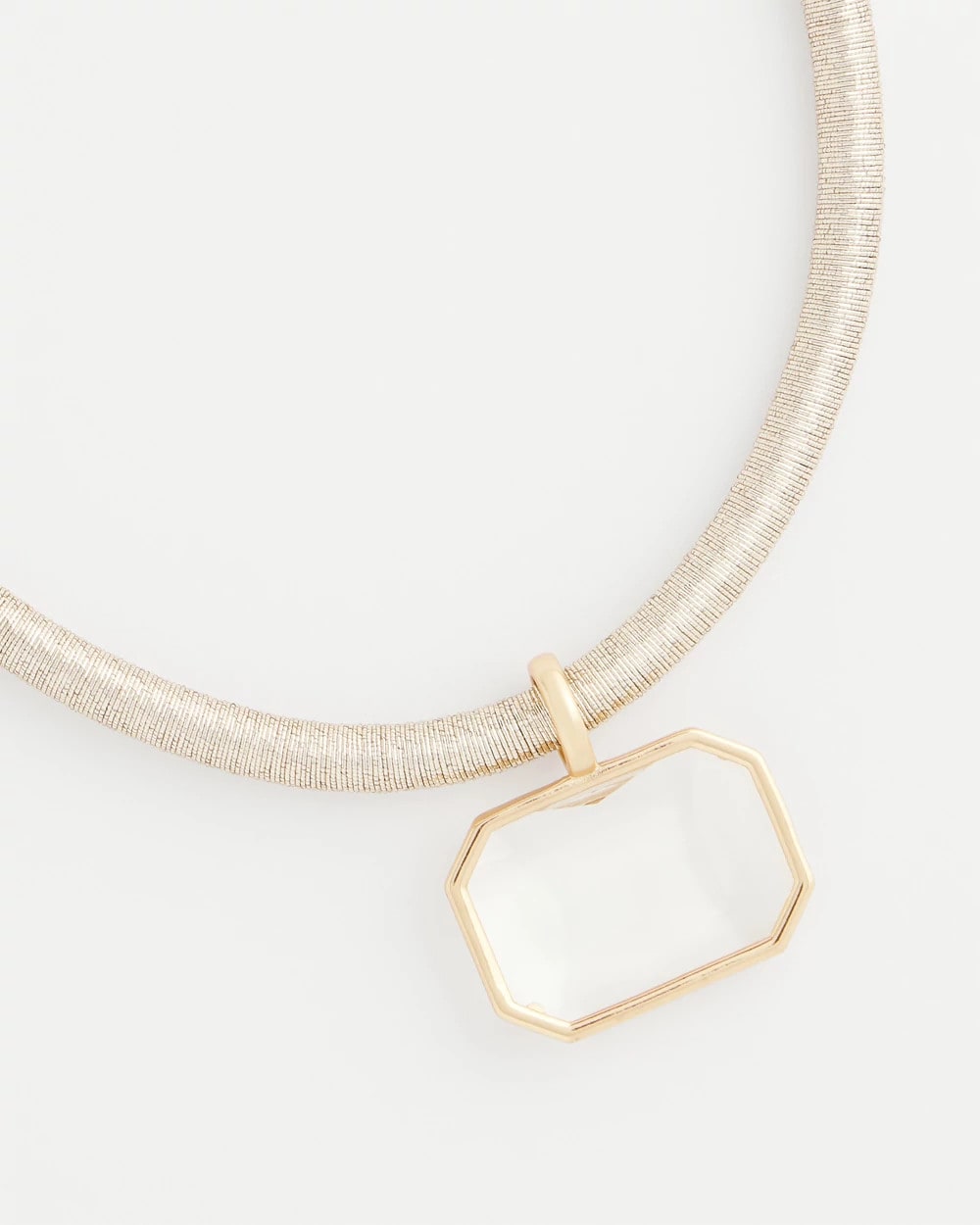 Chico's Women | Goldtone Glass Gem Pendant Cord Necklace GOLD