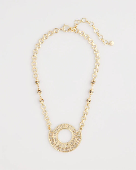 Chico's Women | Sparkling Goldtone Circle Pendant Necklace GOLD