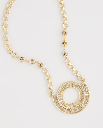 Chico's Women | Sparkling Goldtone Circle Pendant Necklace GOLD