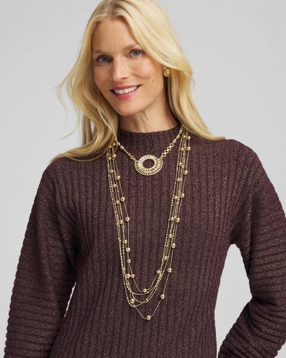 Chico's Women | Sparkling Goldtone Circle Pendant Necklace GOLD