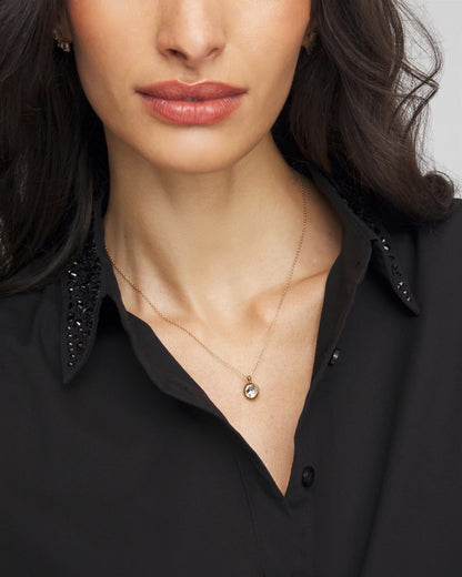 Chico's Women | Bezel Set Pendant Goldtone Necklace GOLD