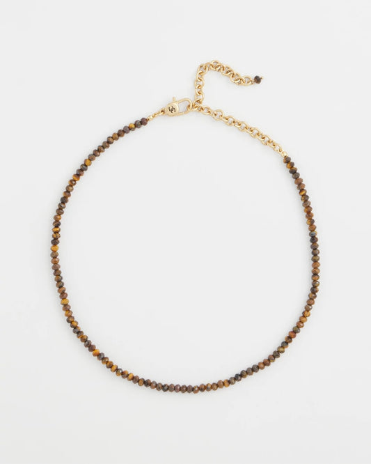 Chico's Women | Genuine Tiger's Eye Stone Necklace NEUTRAL