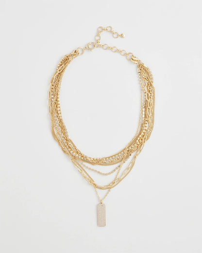 Chico's Women | Convertible Gold Pave Pendant Necklace GOLD