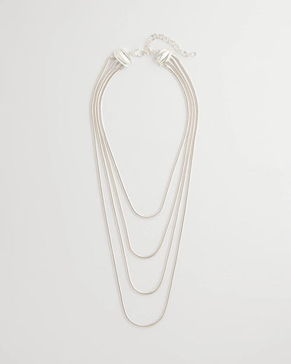 Chico's Women | Multi-Layer Snake Chain Necklace SILVER
